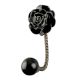 Black Rose Ceramic Iron Wall Hook in Antique Fitting 